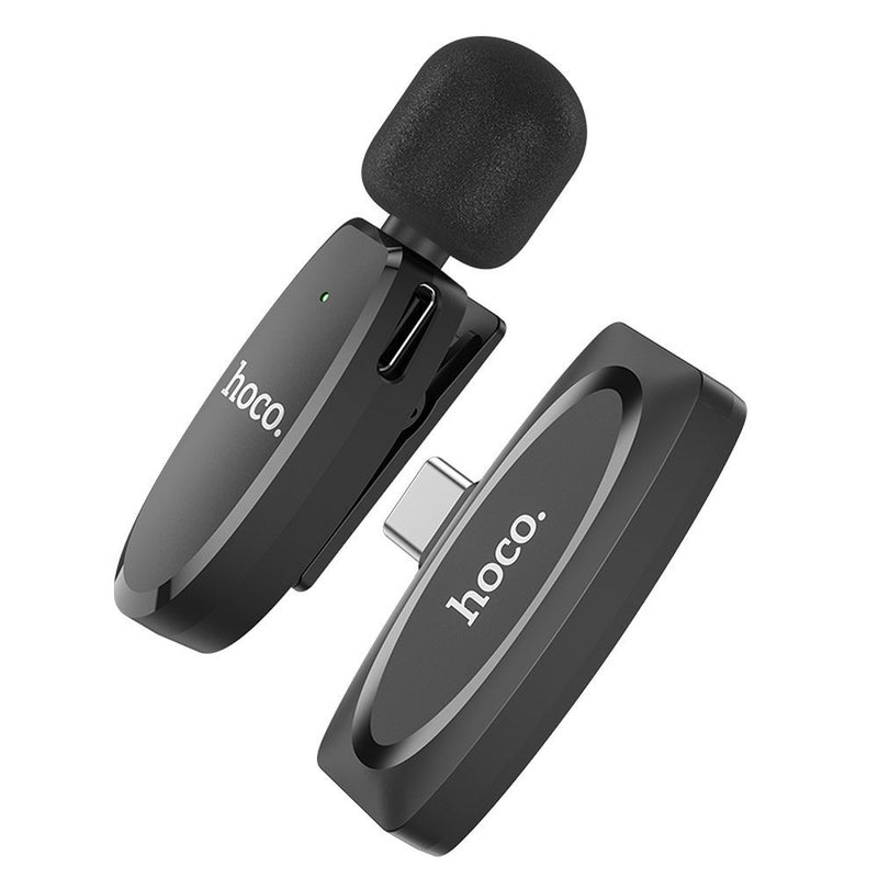 Microfone de lapela sem fio HOCO para Tipo C L15 preto