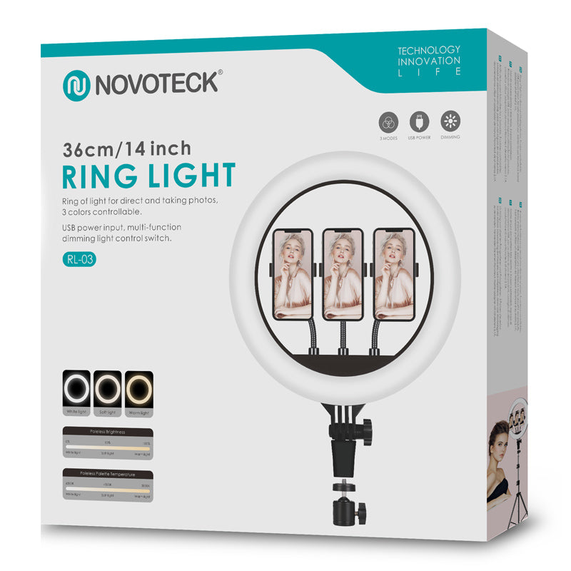 Ring light Novoteck 36cm sem tripé RL-03