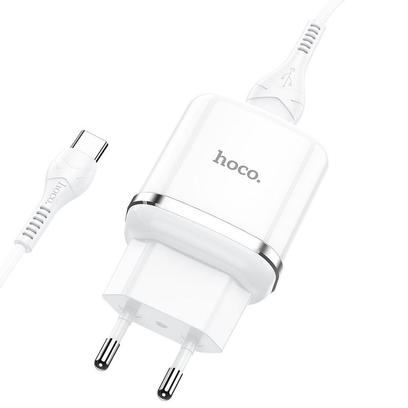Carregador de parede HOCO USB A + cabo USB A para Tipo C QC3.0 3A 18W N3 Branco