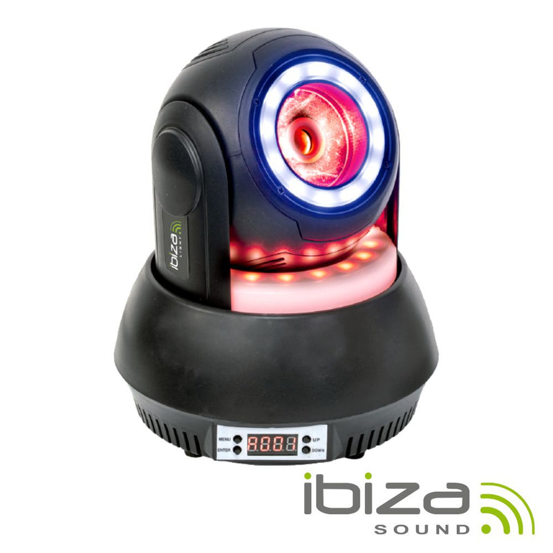 Moving head 40W 4 em 1 beam 2 anéis LED DMX mic Ibiza