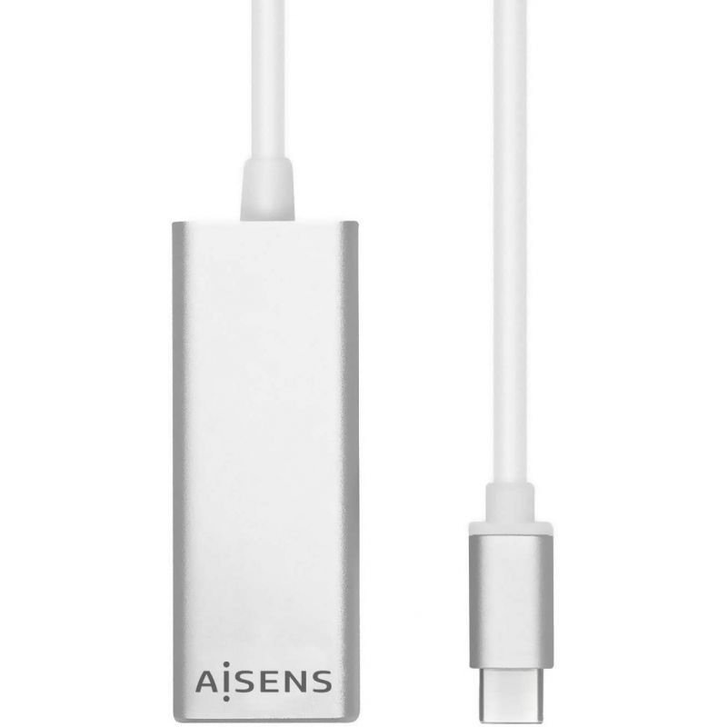 Adaptador USB Tipo-C - RJ45 Aisens A109-0341/ 1000Mbps/ USB Tipo-C Macho - RJ45 Fêmea