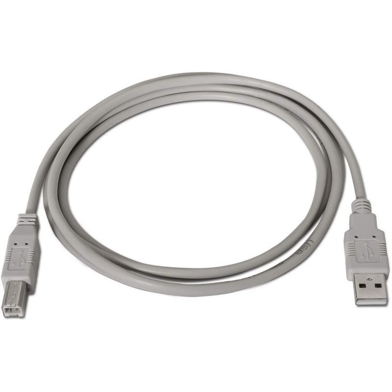 Cabo USB 2.0 para Impressora Aisens A101-0001/ USB Tipo-B Macho - USB Macho/ 1m/ Bege