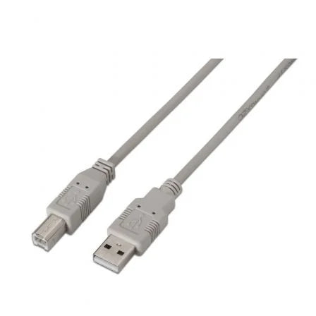 Cabo USB 2.0 para Impressora Aisens A101-0003/ USB Tipo-B Macho - USB Macho/ 3m/ Bege