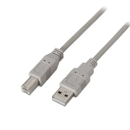 Cabo USB 2.0 para Impressora Aisens A101-0004/ USB Tipo-B Macho - USB Macho/ 4,5m/ Bege
