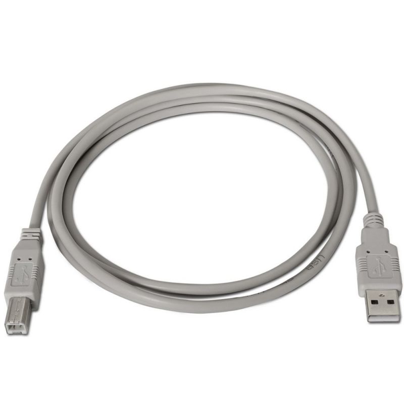 Cabo USB 2.0 para Impressora Aisens A101-0004/ USB Tipo-B Macho - USB Macho/ 4,5m/ Bege