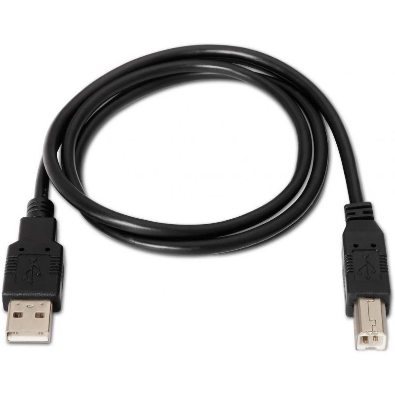 Cabo USB 2.0 para Impressora Aisens A101-0005/ USB Tipo-B Macho - USB Macho/ 1m/ Preto