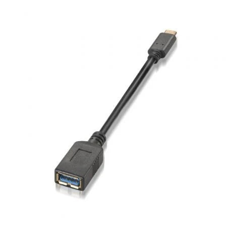 Cabo USB 3.1 Aisens A107-0062/ USB Tipo-C Macho - USB Fêmea/ 15cm/ Preto