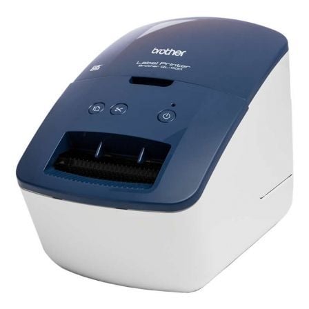 Impressora de etiquetas Brother QL-600B/ térmica/ largura da etiqueta 62 mm/ USB/ azul e branco
