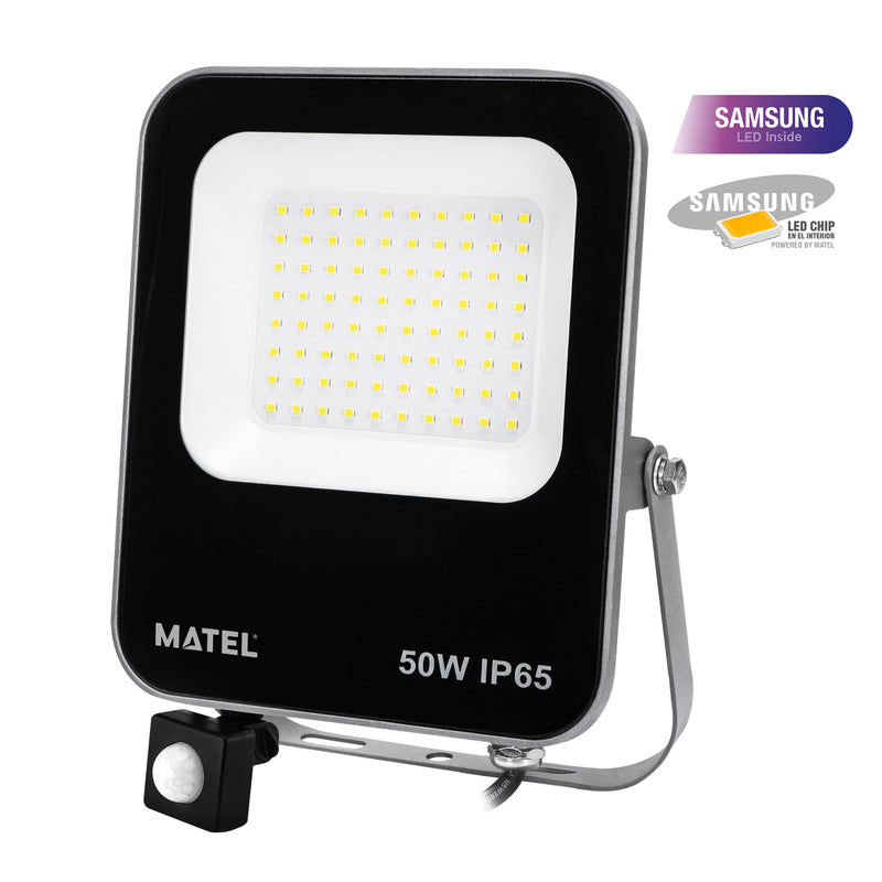 Projetor Led Matel SAMSUNG LED c/ sensor Movimento IP65 50W Luz Branco Frio