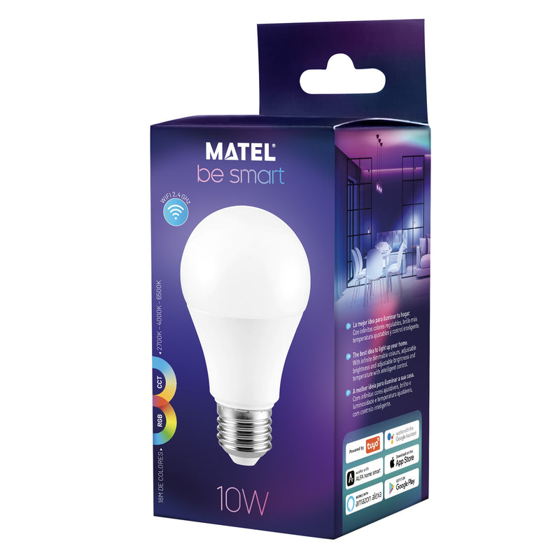Lâmpada LED MATEL Smart Wifi Padrão  E27 10W RGB