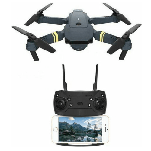 Drone Q718 Andowl 2.4Hz, braços dobráveis, giroscópio de 6 eixos, câmera 4K, controle remoto e conectividade móvel