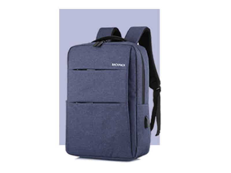 Mochila Multifuncional Azul Novoteck BAG-007 com Design Slim e Conexão USB