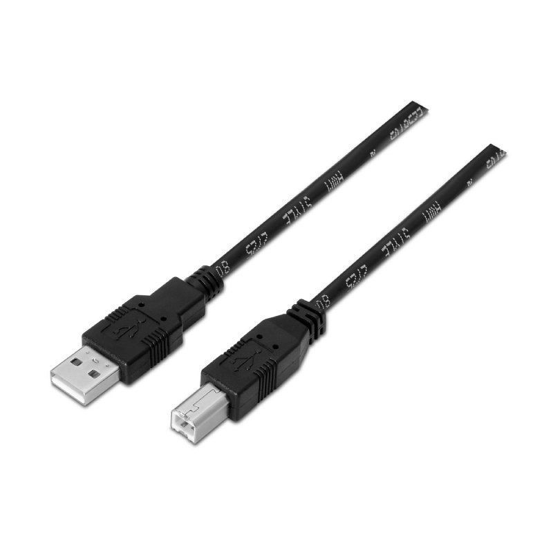Cabo USB 2.0 para Impressora Aisens A101-0006/ USB Tipo-B Macho - USB Macho/ 1,8 m/ Preto