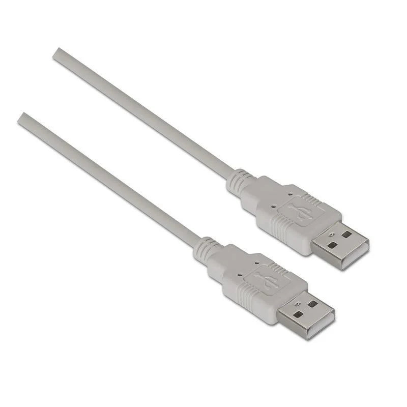 Cabo USB 2.0 Aisens A101-0022/ USB Macho - USB Macho/ 2m/ Bege