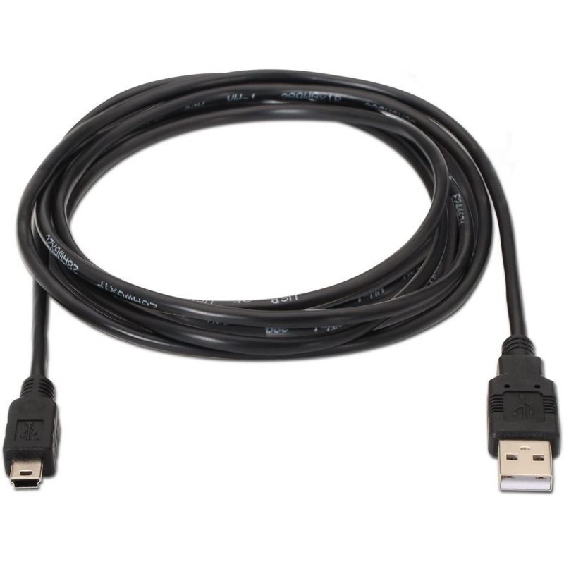 Cabo USB 2.0 Aisens A101-0023/ USB Macho - USB Mini Macho/ 50cm/ Preto