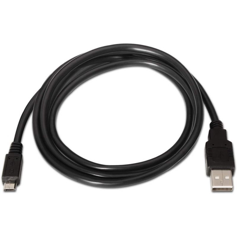 Cabo USB 2.0 Aisens A101-0028/ USB Macho - MicroUSB Macho/ 1,8m/ Preto
