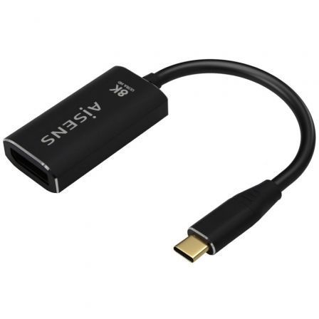 Conversor Aisens A109-0690/ USB Tipo-C Macho - DisplayPort Fêmea/ 15cm/ Preto