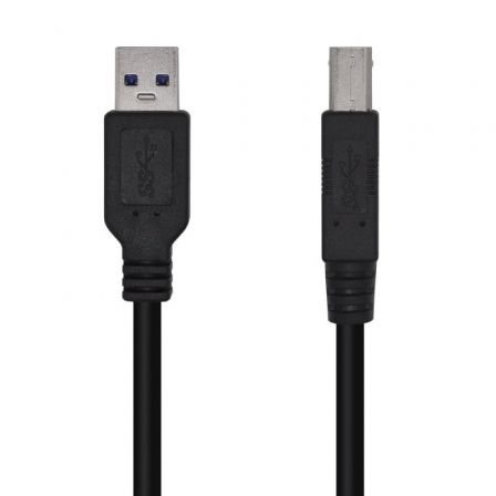 Cabo USB 3.0 para Impressora Aisens A105-0444/ USB Tipo-B Macho - USB Macho/ 2m/ Preto