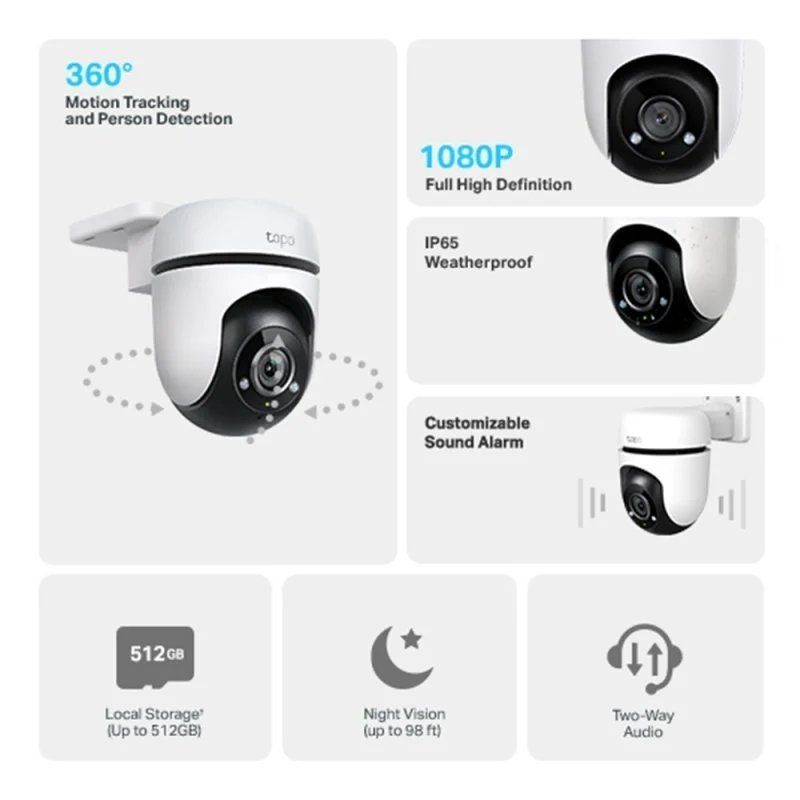 Câmera de vigilância por vídeo TP-Link Tapo C500/ visão noturna/ controle do APP