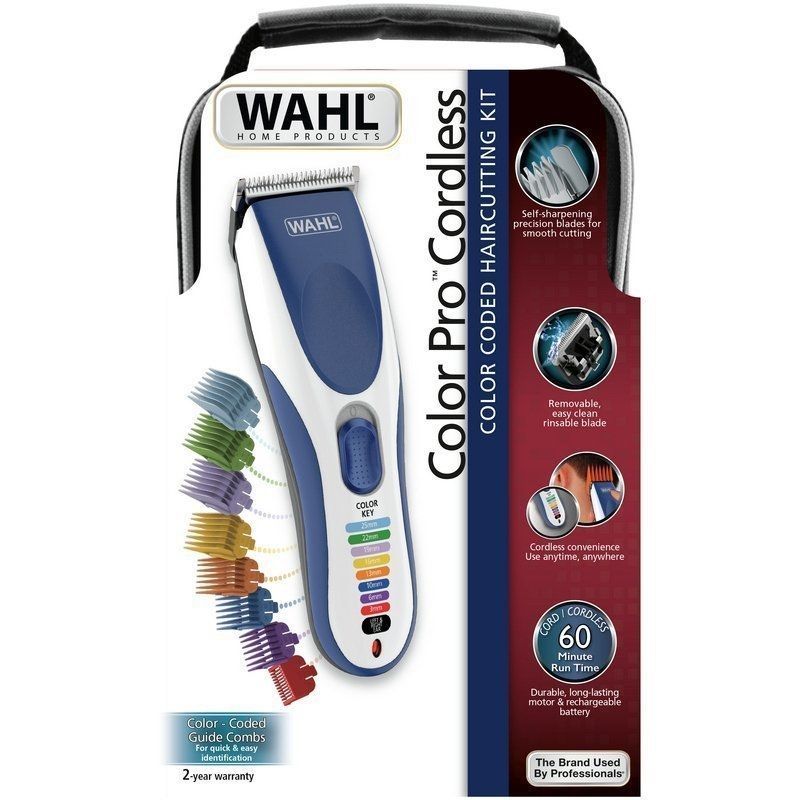 Máquina de cortar cabelo Wahl Color Pro/ com bateria/ 12 acessórios