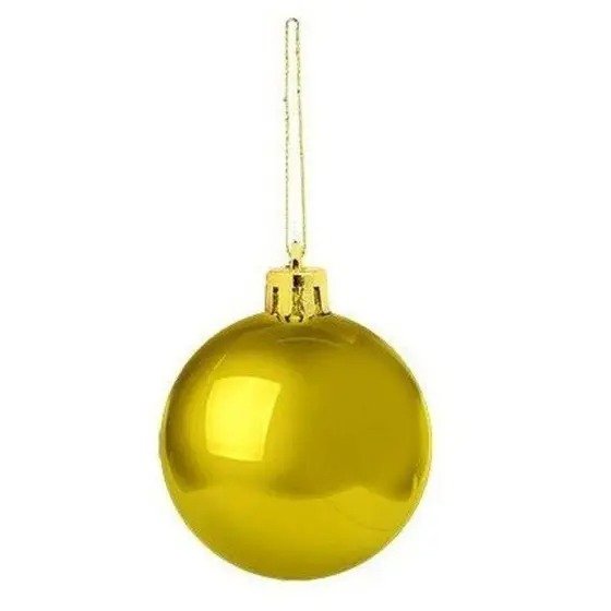 Bola Natal Lisa 10cm Dourada - 2 unidades