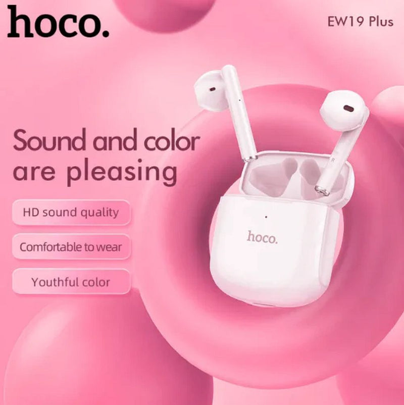 Fone de ouvido Bluetooth sem fio HOCO TWS EW19 Plus Rosa